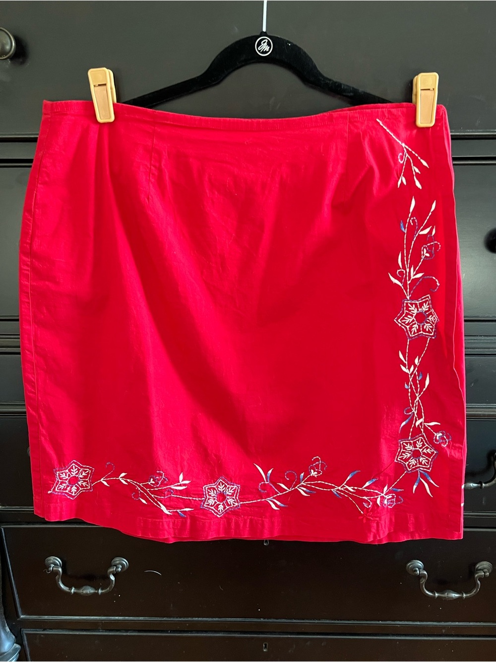 Coldwater Creek Red Faux Wrap Skirt 1x